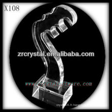 design attrayant blanc trophée en cristal X108